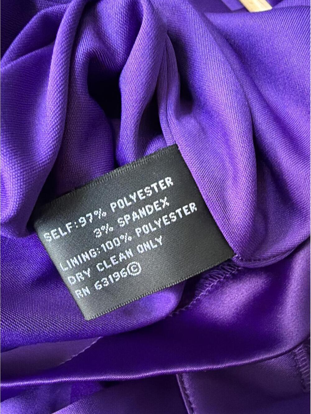 Vintage Suzi Chin Ruched Cocktail Dress Purple Size 8 - Picture 7 of 7